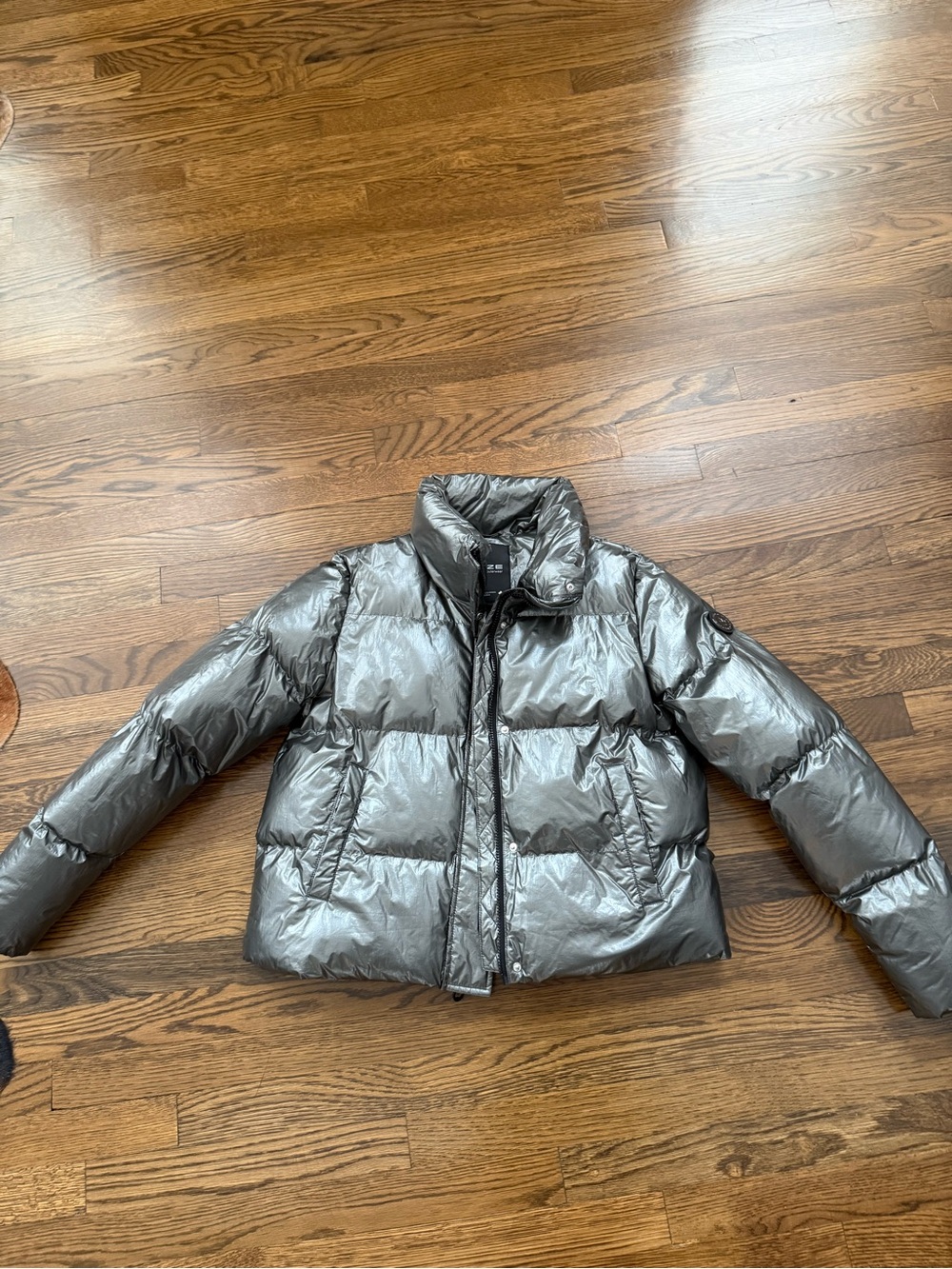 Noize Metallic Gray Puffer Jacket